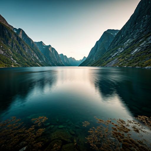 Norway scenic landscape with mountains